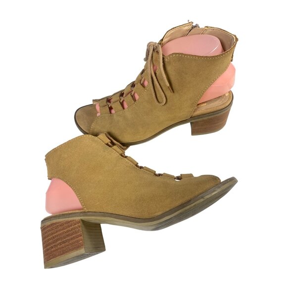 Steve Madden Adelene Women's 8M Brown Suede Leather Side Zip Biker Ankle Bootie - Picture 6 of 10